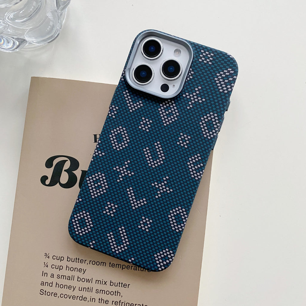 Husă iPhone 16 Pro Max, magnetică MagSafe, fibră de carbon, maro