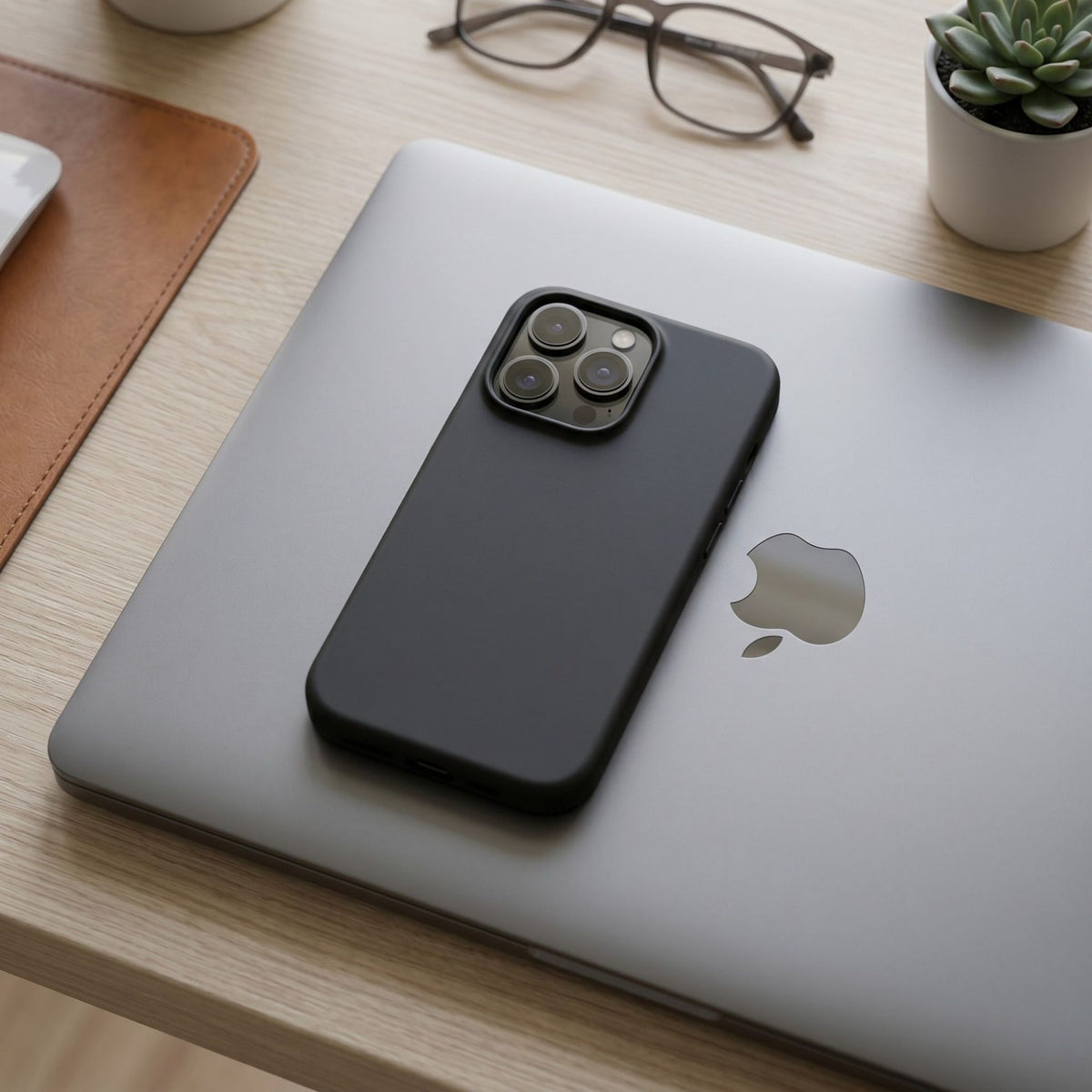 Husă iPhone 16 Pro Max, magnetică MagSafe, silicon, negru