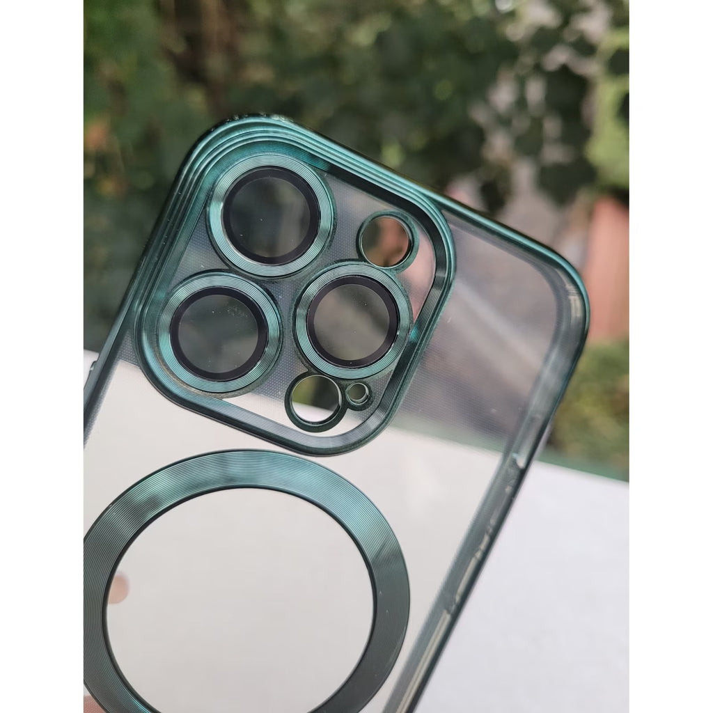 Husă iPhone 16 Pro Max, magnetică MagSafe, transparentă, negru