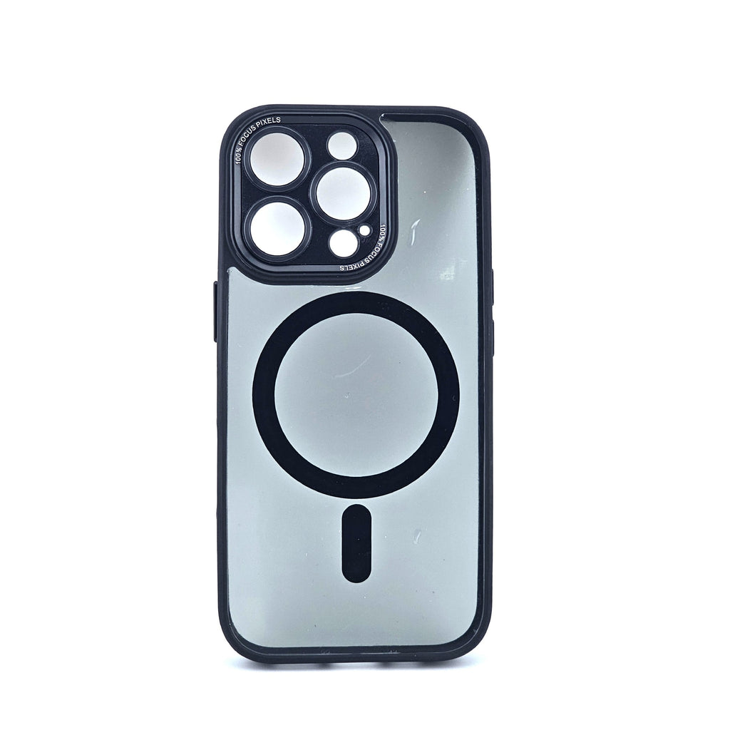 Husă iPhone 16 Pro Max, magnetică MagSafe, transparentă, negru