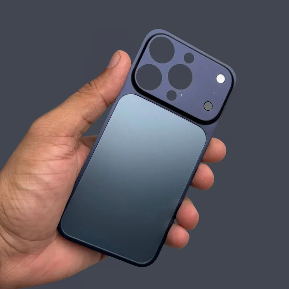 Husă iPhone 16 Pro, metalică unibody, mată, albastru