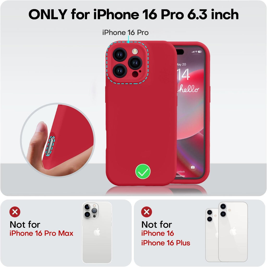Husă iPhone 16 Pro, silicon, roșu