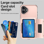 Husă iPhone 17, cu buzunar pentru card, roz