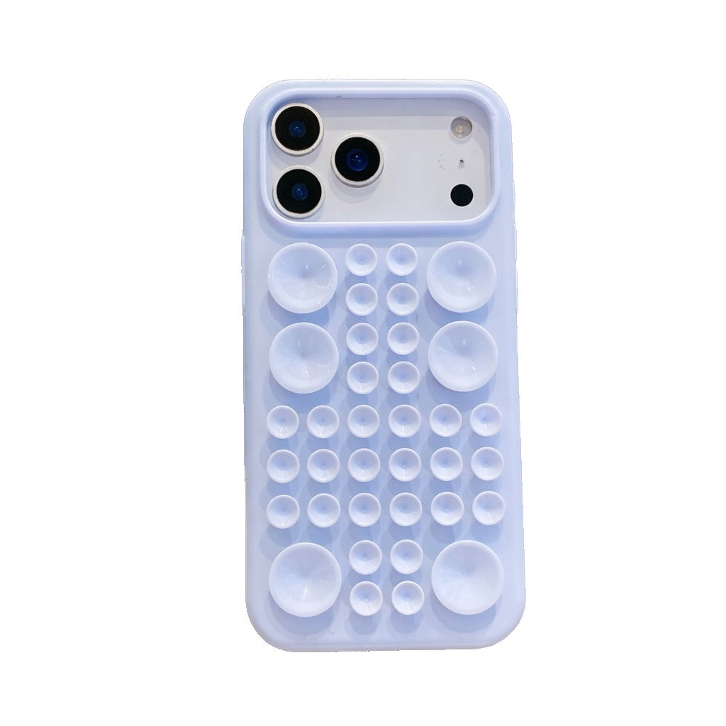 Husă iPhone 17, din silicon, cu ventuze, alb