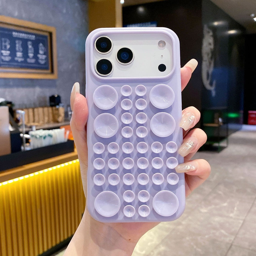 Husă iPhone 17, din silicon, cu ventuze, mov