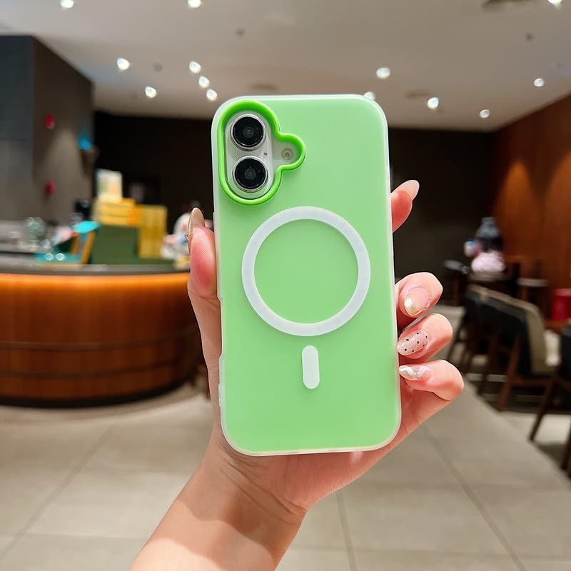 Husă iPhone 17, magnetică MagSafe, mată, verde