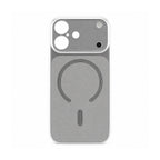 Husă iPhone 17, magnetică MagSafe, piele ecologică, argintiu