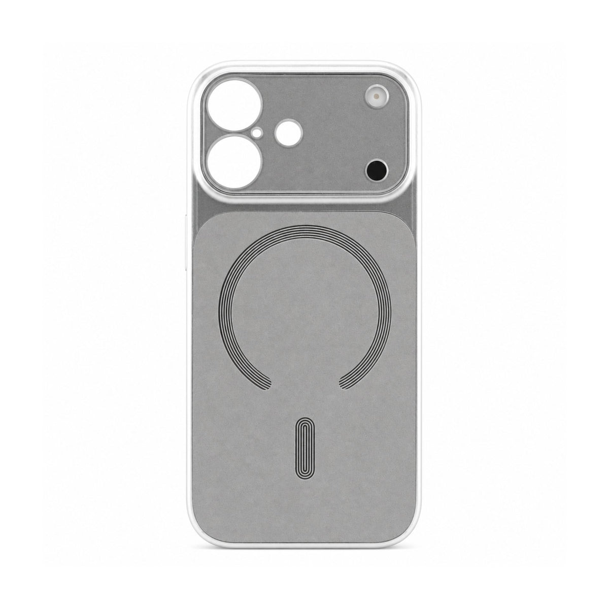 Husă iPhone 17, magnetică MagSafe, piele ecologică, argintiu
