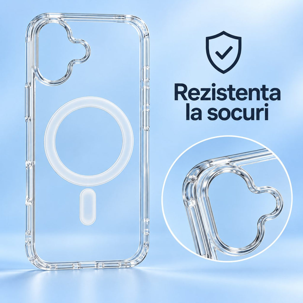 Husă iPhone 17, magnetică MagSafe, transparent