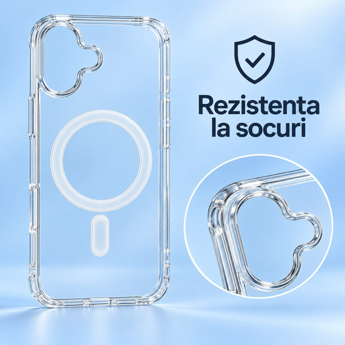 Husă iPhone 17, magnetică MagSafe, transparent