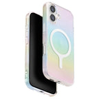 Husă iPhone 17, magnetică MagSafe, transparentă, cu efect cameleon, multicolor