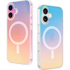 Husă iPhone 17, magnetică MagSafe, transparentă, cu efect cameleon, multicolor