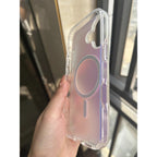 Husă iPhone 17, magnetică MagSafe, transparentă, cu efect cameleon, multicolor