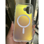 Husă iPhone 17, magnetică MagSafe, transparentă, cu efect cameleon, multicolor