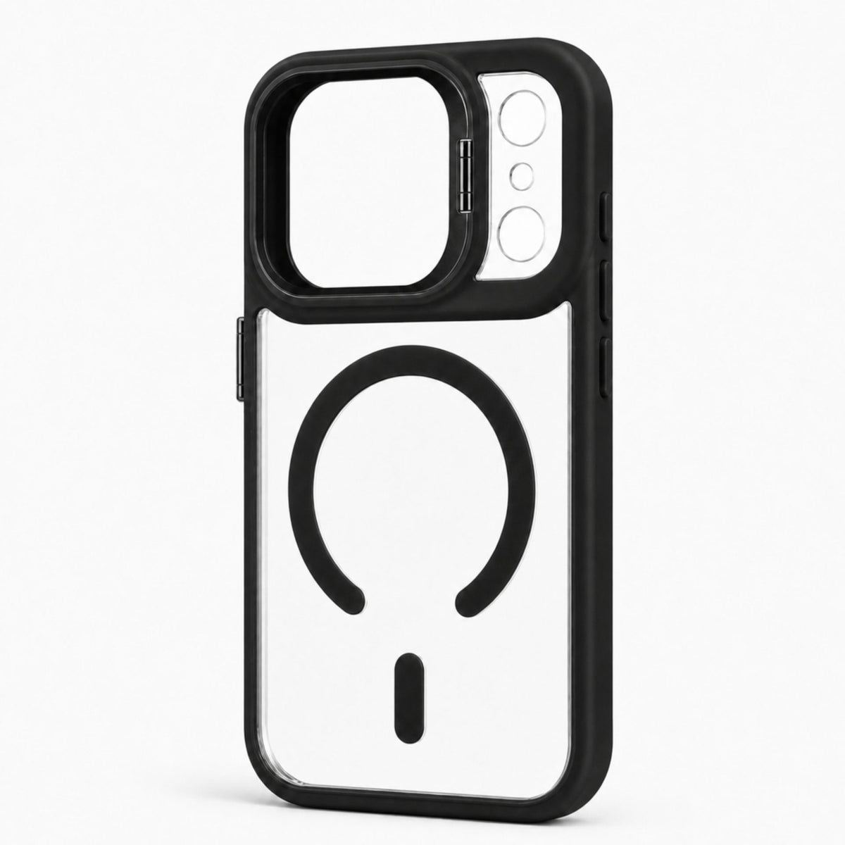 Husă iPhone 17 Pro, magnetică MagSafe, transparentă, negru