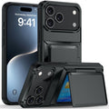 Husă iPhone 17 Pro Max, cu buzunar pentru card, negru