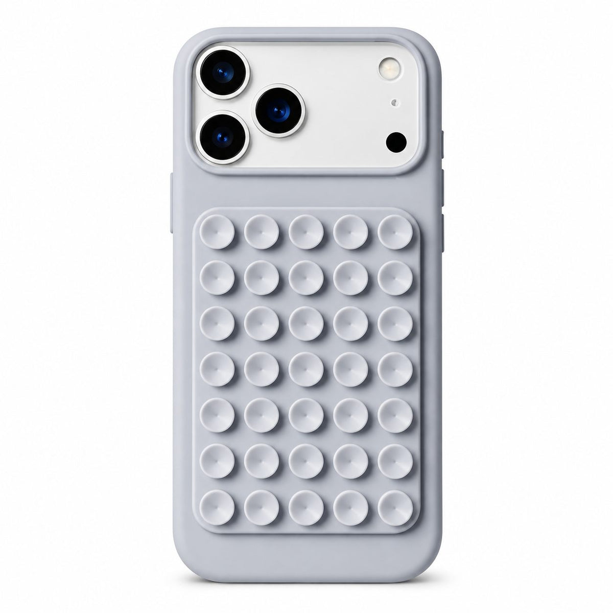 Husă iPhone 17 Pro Max, din silicon, cu ventuze, gri