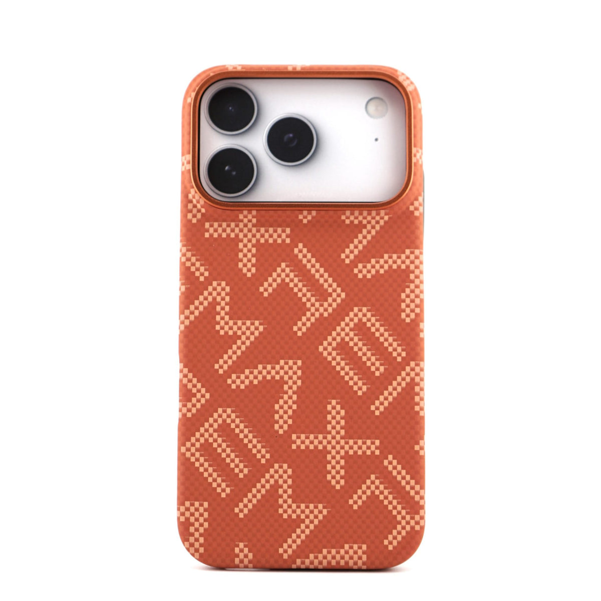 Husă iPhone 17 Pro, texturată, cu inel-suport magnetic, portocaliu
