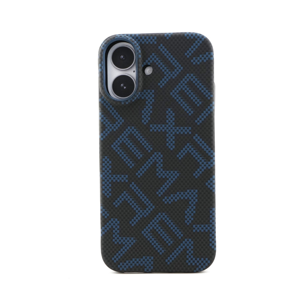 Husă iPhone 17, texturată, cu inel-suport magnetic, albastru