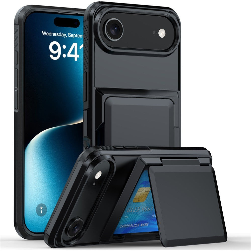 Husă iPhone Air, cu buzunar pentru card, negru