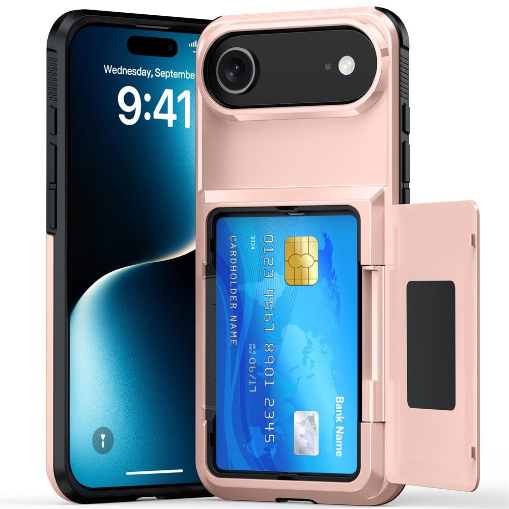 Husă iPhone Air, cu buzunar pentru card, roz