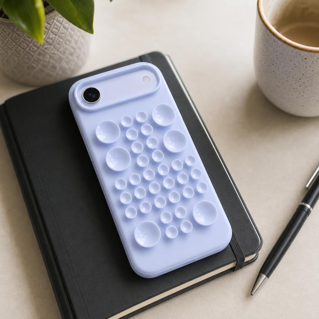 Husă iPhone Air, din silicon, cu ventuze, alb