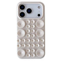 Husă iPhone Air, din silicon, cu ventuze, crem