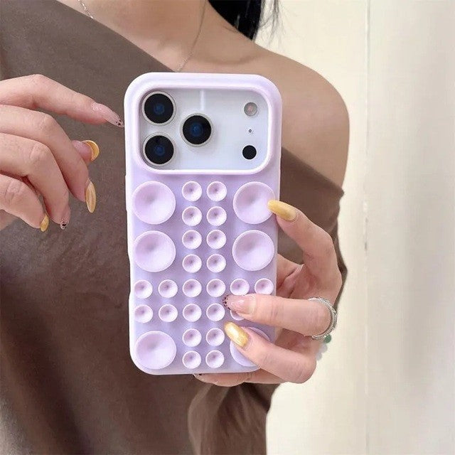 Husă iPhone Air, din silicon, cu ventuze, mov
