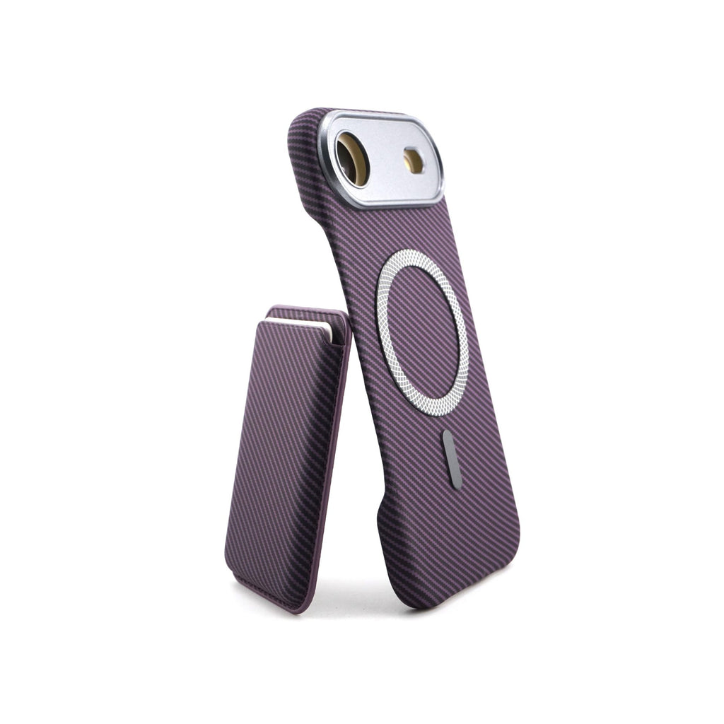 Husă iPhone Air, magnetică MagSafe, cu portcard detașabil, mov