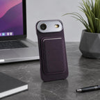 Husă iPhone Air, magnetică MagSafe, cu portcard detașabil, mov