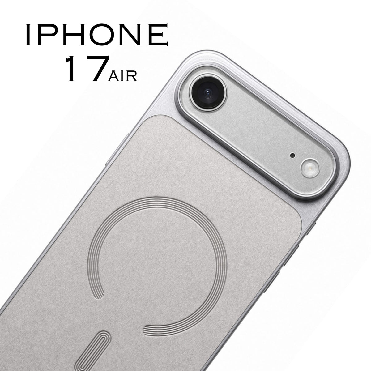 Husă iPhone Air, magnetică MagSafe, piele ecologică, argintiu