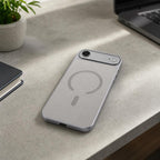 Husă iPhone Air, magnetică MagSafe, piele ecologică, argintiu