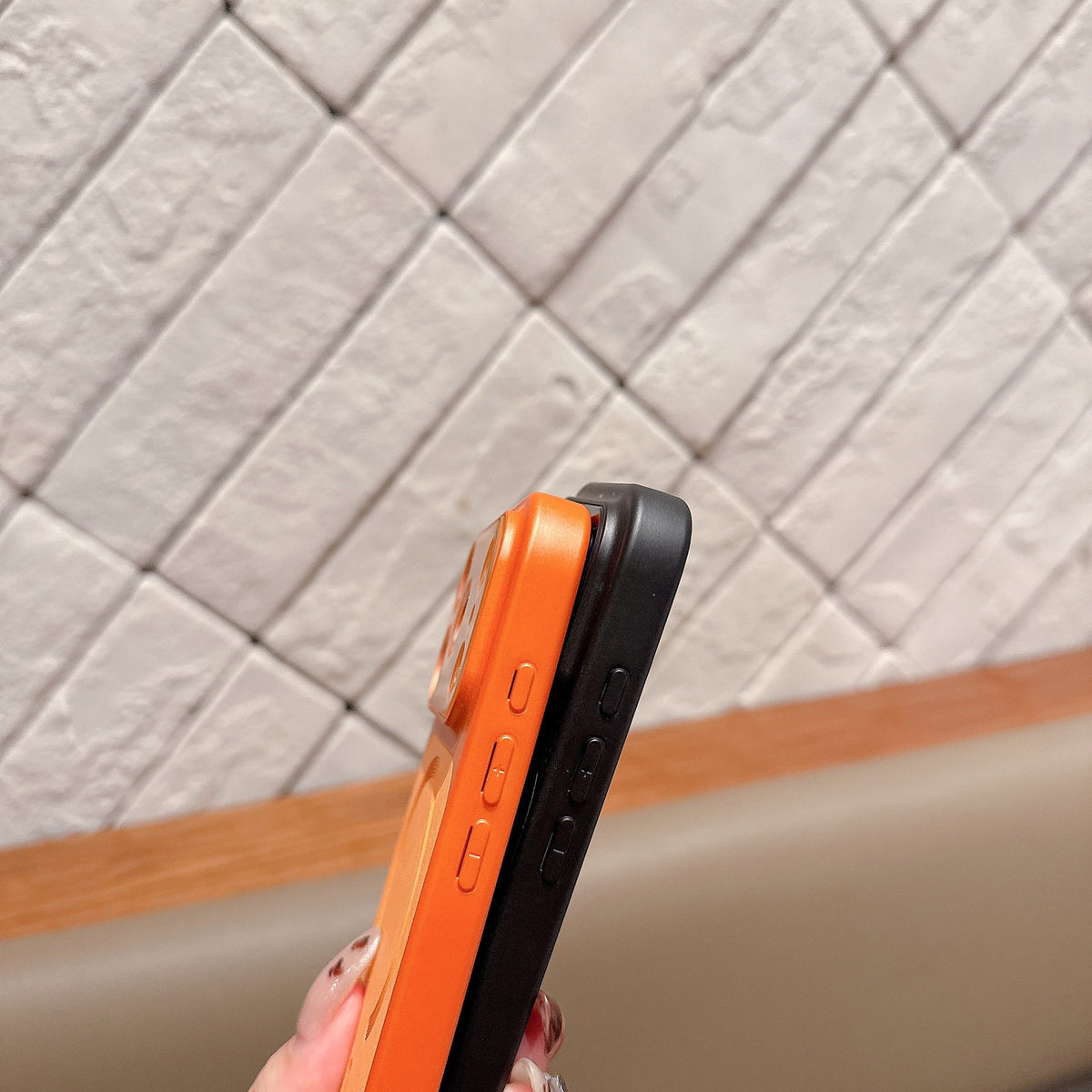 Husă iPhone Air, magnetică MagSafe, piele ecologică, portocaliu