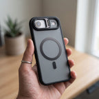 Husă iPhone Air, magnetică MagSafe, transparentă, negru