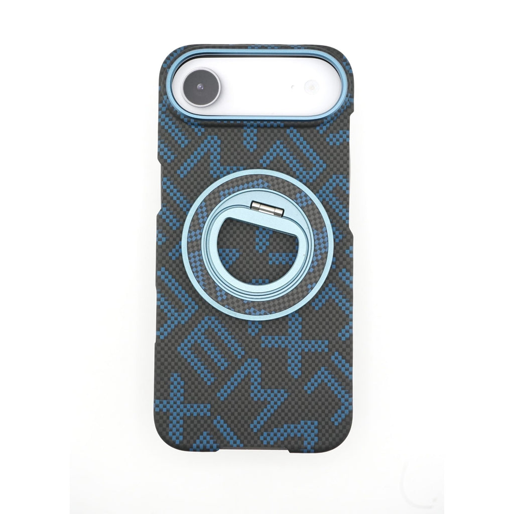 Husă iPhone Air, texturată, cu inel-suport magnetic, albastru