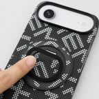 Husă iPhone Air, texturată, cu inel-suport magnetic, negru