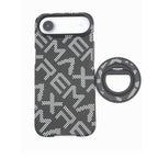 Husă iPhone Air, texturată, cu inel-suport magnetic, negru