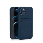 Husă Samsung Galaxy A02s / A03s, cu buzunar pentru card, albastru închis