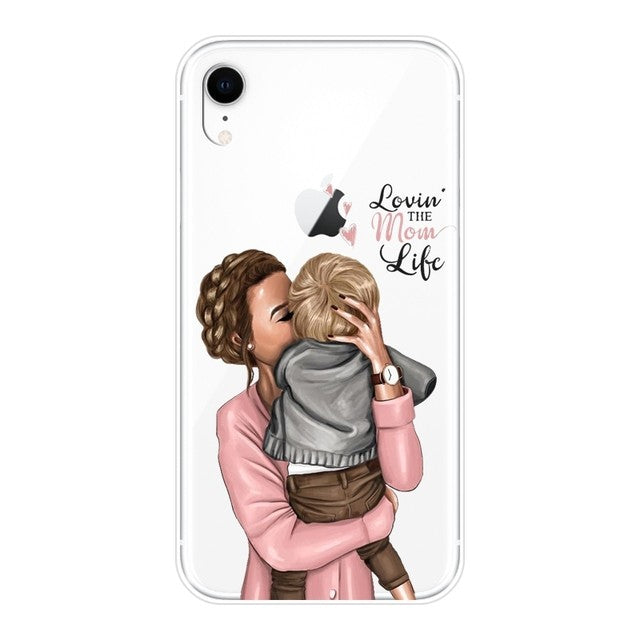 Husă Samsung Galaxy A02s / A03s, din sticlă, cu imprimeu, lovin the mom