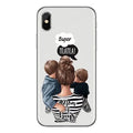 Husă Samsung Galaxy A02s / A03s, din sticlă, cu imprimeu, super mom