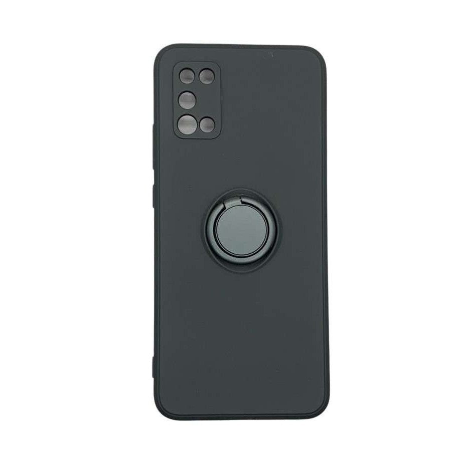Husă Samsung Galaxy A02s / A03s, silicon cu inel, negru