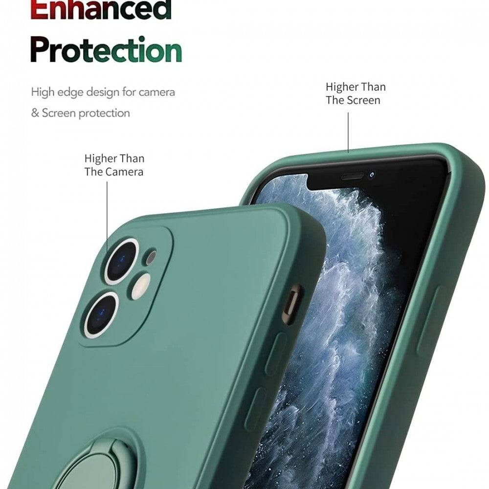 Husă Samsung Galaxy A02s / A03s, silicon cu inel, verde