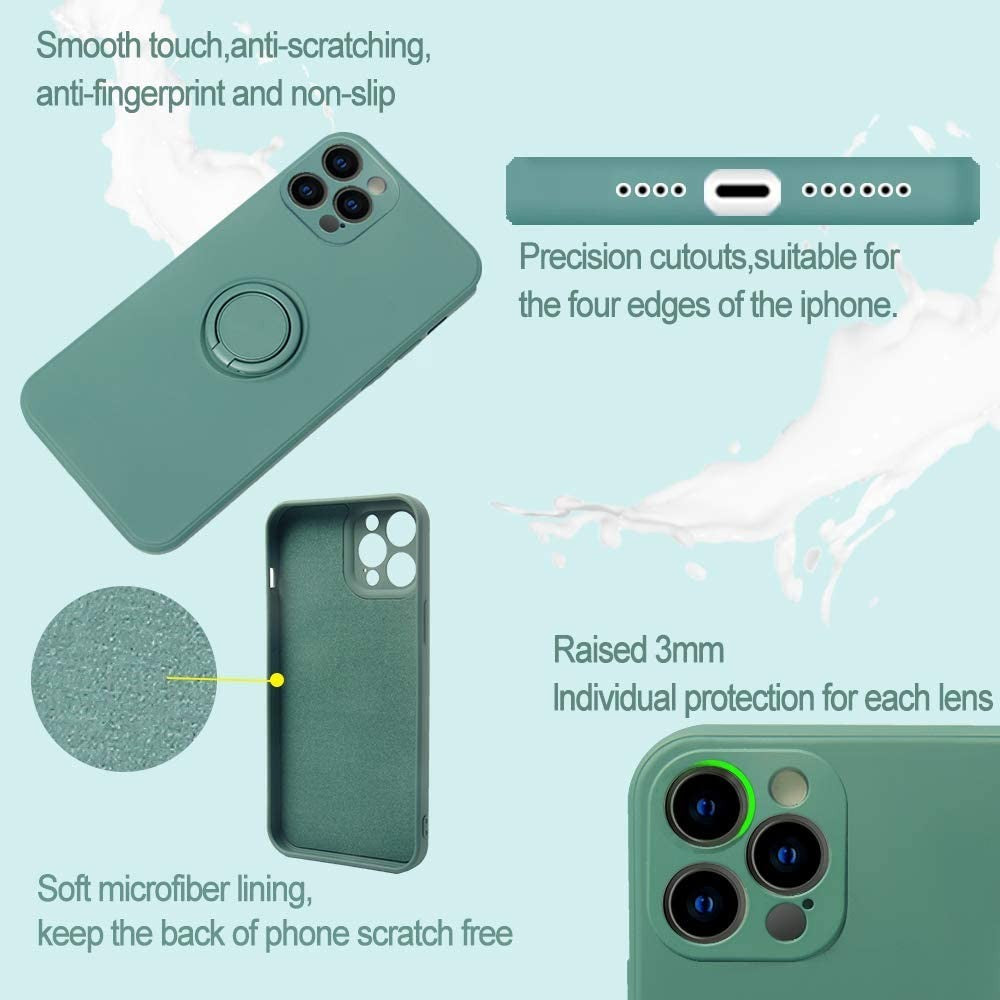 Husă Samsung Galaxy A02s / A03s, silicon cu inel, verde