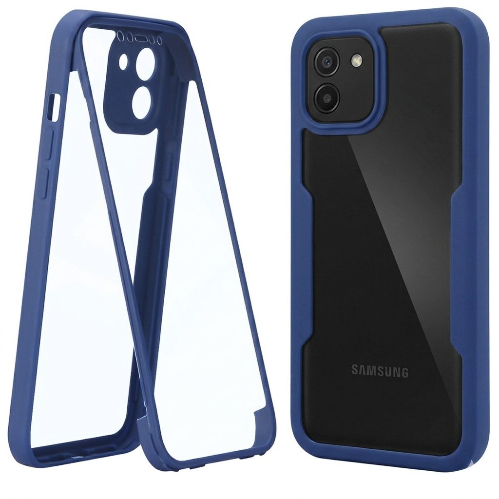 Husă Samsung Galaxy A03, 360° ultra-rezistentă, albastru