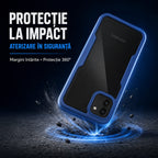 Husă Samsung Galaxy A03, 360° ultra-rezistentă, albastru
