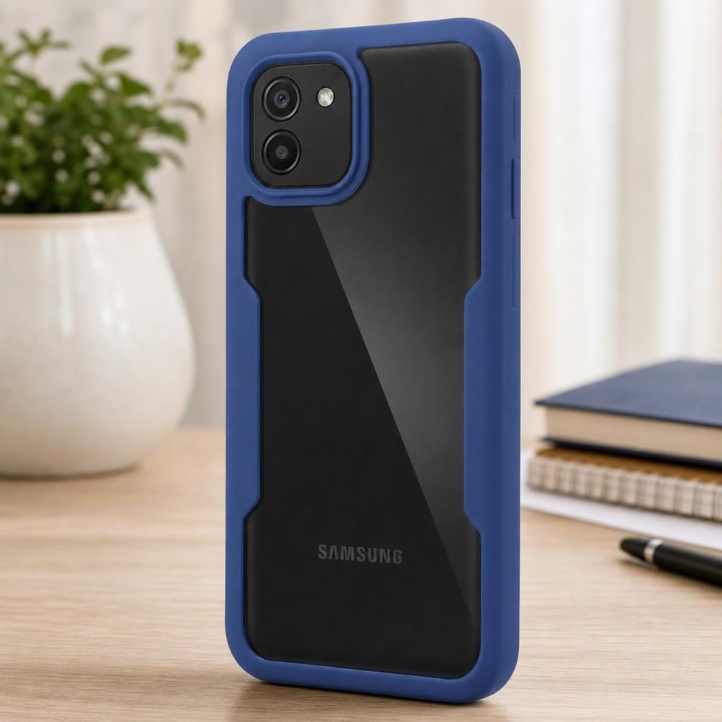Husă Samsung Galaxy A03, 360° ultra-rezistentă, albastru