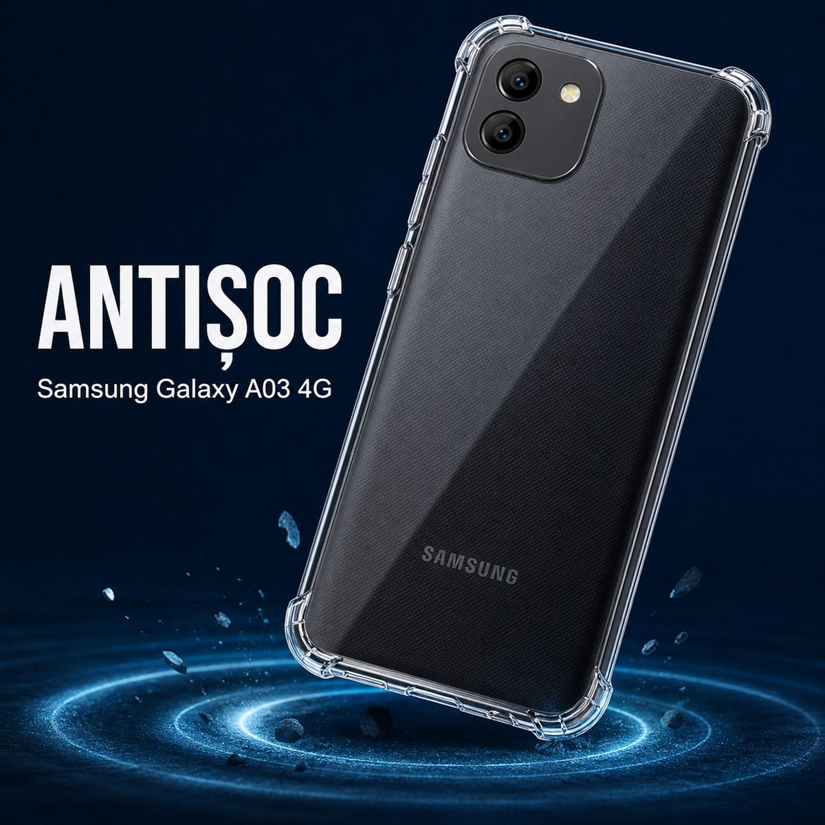Husă Samsung Galaxy A03, antișoc, transparent