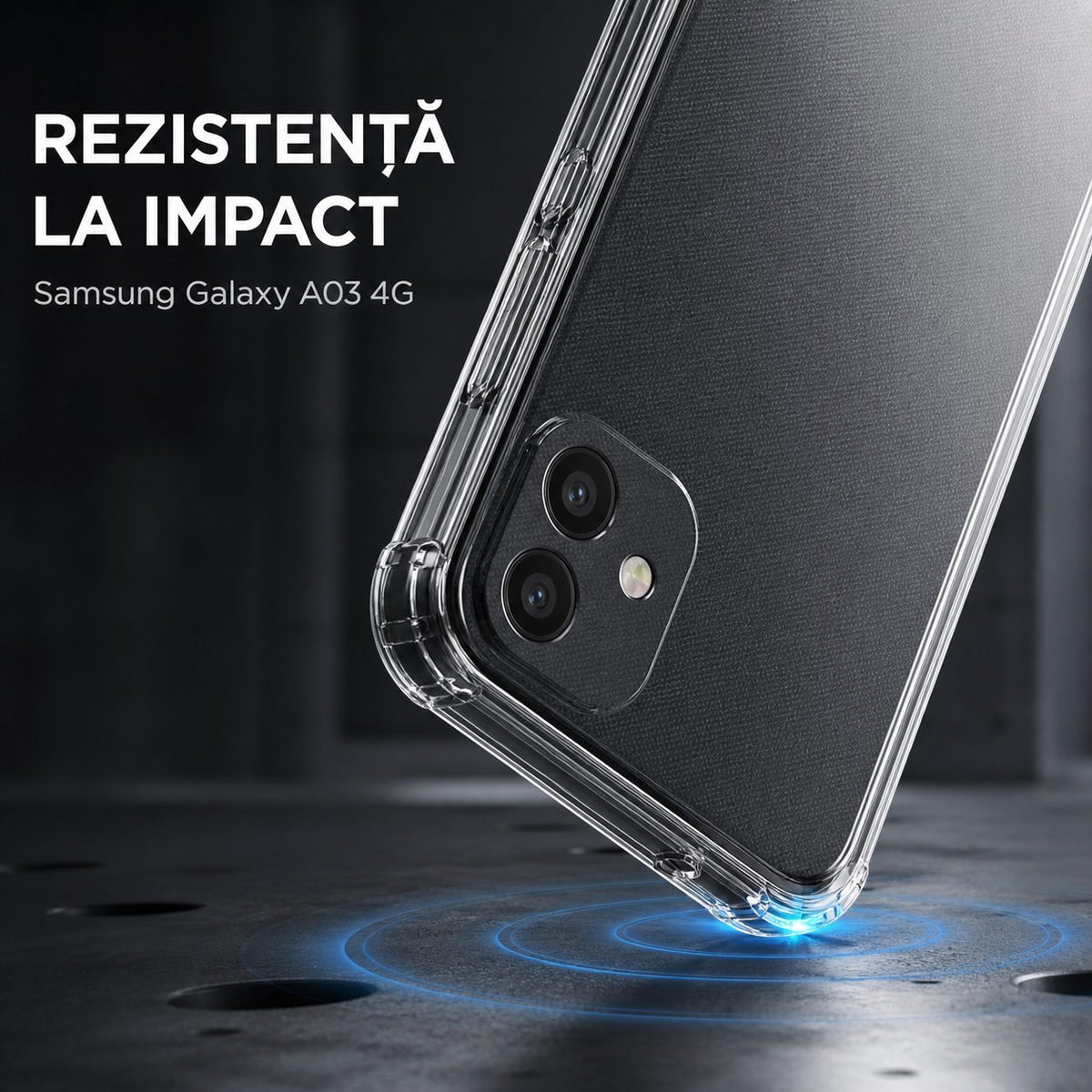 Husă Samsung Galaxy A03, antișoc, transparent