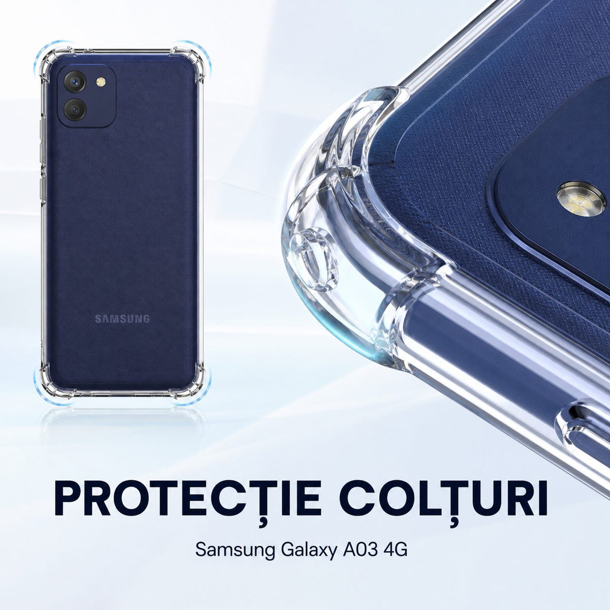 Husă Samsung Galaxy A03, antișoc, transparent