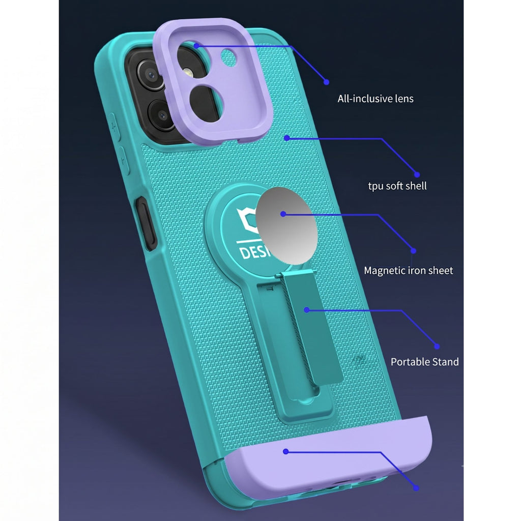 Husă Samsung Galaxy A03, tip armură, albastru/mov